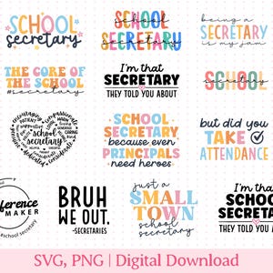Segretaria scolastica SVG e PNG, maglietta da segretaria SVG - Regali per segretarie scolastiche