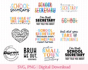 School Secretary SVG and PNG, Secretary Shirt SVG - School Secretary Gifts