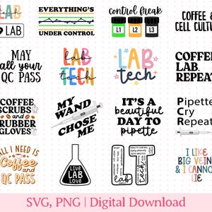 Arquivos SVG e PNG para técnicos de laboratório. Perfeitos para as comemorações da Semana do Laboratório!