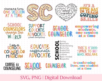 School Counselor SVG, School Counselor Gift, School Counselor PNG, For School Counselor, Sublimation PNG File, Cute School Counselor