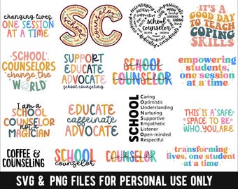 School Counselor SVG, School Counselor Gift, School Counselor PNG, For School Counselor, Sublimation PNG File, Cute School Counselor