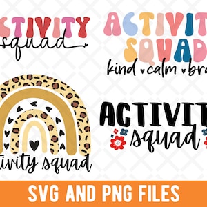 Activity Squad SVG, Activity Squad PNG, Activity Director, Activity Assistant, Activity Professional, Enrichment Activities, Leopard Pattern