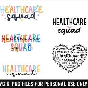 Healthcare Squad, Healthcare Worker SVG and PNG, Health Care PNG Sublimation - Health Care Worker Gifts