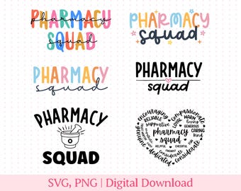 Pharmacy Squad SVG and PNG, Pharmacy Tech Gifts - Pharmacist SVG Design bundle