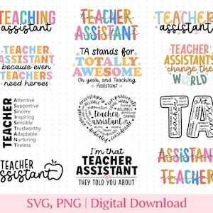 Teacher Assistant SVG, Teacher Assistant PNG, For Teacher Assistant, Sublimation PNG File, Cute Teacher Assistant, Leopard Pattern Rainbow