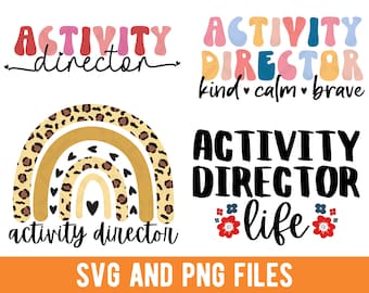 Activity Director SVG, Activity Director PNG, Activities Director, Cute Activity Director Gift, Activity Squad, Leopard Pattern