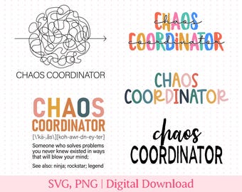Koordynator Chaosu SVG, Koordynator Chaosu PNG, Plik PNG do sublimacji, Uroczy Praktykant Koordynatora Chaosu, Kolorowy projekt