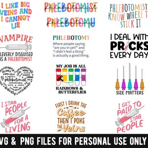 Phlebotomy SVG and PNG, Phlebotomist Gifts - Phlebotomist SVG Design Bundle