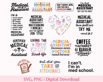 Medical Assistant SVG and PNG | MA Week Gifts Design | Scrub Life