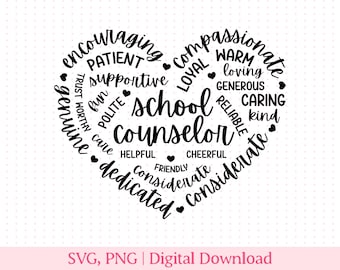 School Counselor SVG, School Counselor Gift, School Counselor PNG, For School Counselor, Sublimation PNG File, Cute School Counselor