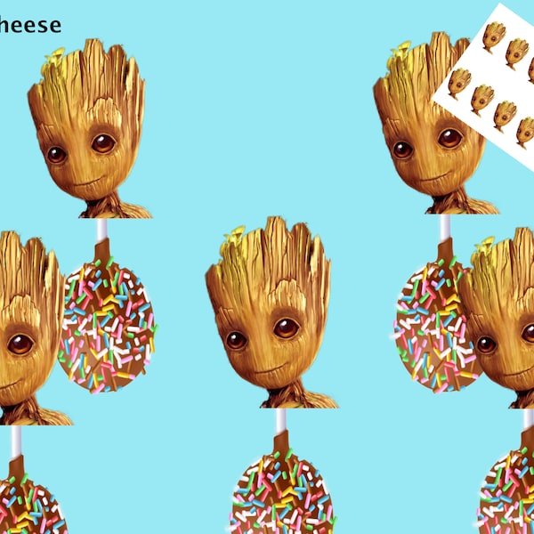 PRINTABLE Groot Cake Pop Cupcake Toppers, Cupcake Picks