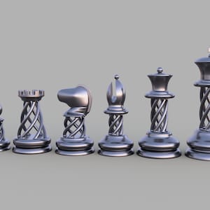 Spiral Chess Set STL Files