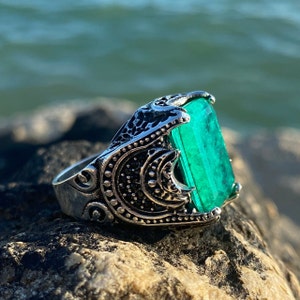 【未使用品】 Zenium Silver Catalin Nobility Turkish Ring Men Handmade アクセサリー