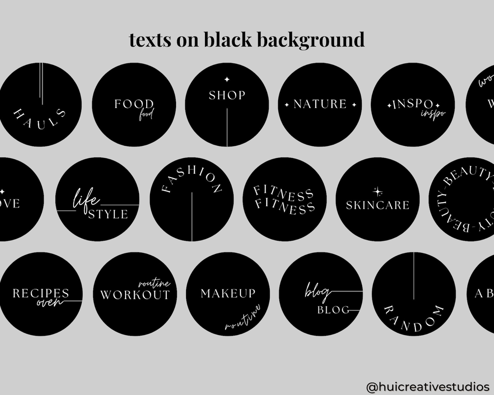 40 Black Instagram Highlight Covers, Minimalist Stories Covers, Black