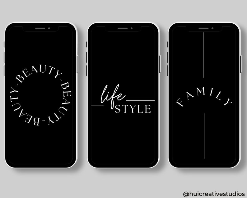 40 Black Instagram Highlight Covers, Minimalist Stories Covers, Black