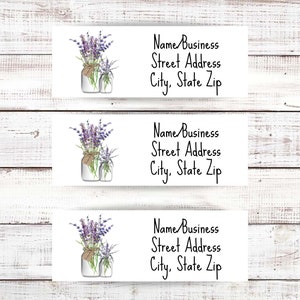 Lavender Jar Return Address Labels, Personalized Address Labels, Envelope Labels, Lavender Return Labels, Return Mailing Sticker