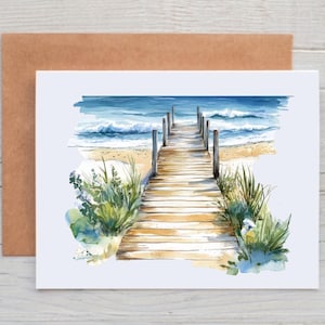 Beach Note Cards, Beach Stationery, Summer Note Cards with Envelopes, Retirement Gift for Friend, Beach Themed Gifts, Beach Greeting Cards