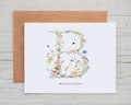 Personalized Floral Note Cards with Envelopes, Monogram Stationery for Women, Personalized Bridal Shower Gift, Initial Note Cards