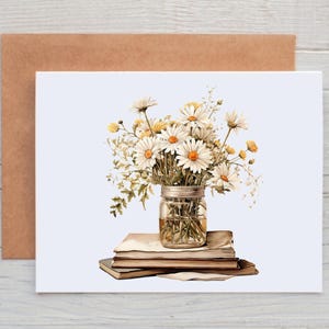 Daisy Note Cards with Envelopes, Floral Stationery for Women, Daisy Thank You Cards for Bridal Shower, Floral Card Pack, Daisy Gifts for Her
