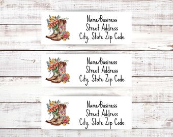 Cowgirl Boots Return Address Labels, Personalized Address Labels, Envelope Labels, Western Address Labels