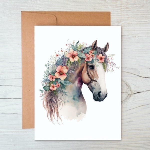 Horse Note Cards, Horse Stationery, Animal Cards, Blank Cards with Envelopes, Horse Gifts for Women, Gift for Equestrian