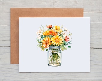 Wildflower Note Cards with Envelopes, Spring Stationery, Floral Note Cards for Women, Botanical Cards, All Occasion Greeting Cards Blank