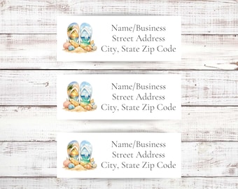Beach Address Label, Personalized Return Address Labels for Envelope, Custom Mailing Label, Address Stickers, Summer Address Labels