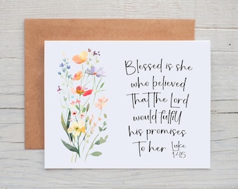 Psalm 1:45 Card, Christian Note Cards, Encouragement Card for Friend, Floral Note Cards with Bible Verses, Inspirational Card for Women