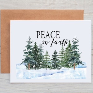Peace on Earth Christmas Cards, Holiday Card Set, Christmas Card Set with Envelopes, Religious Cards, Blank Christmas Cards, Set of 12