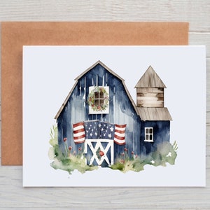 4th of July Card, Patriotic Note Cards with Envelopes, Independence Day Card Pack, Card for Military, Card for Veteran, Patriotic Stationary