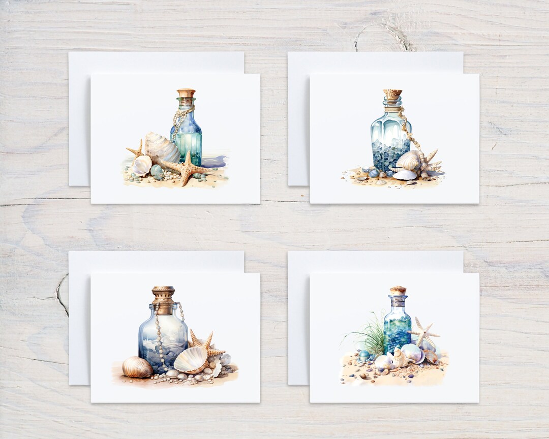 Beach Note Example Beach Note Cards With Envelopes, Summer Stationery, Blank Note Cards ...
