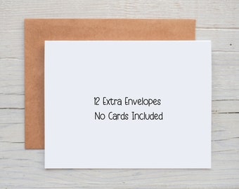 Choice of White or Kraft Brown Envelopes, Set of 12