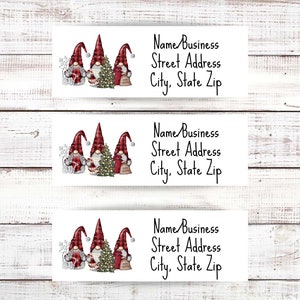 Gnome Address Labels, Holiday Mailing Labels, Return Address Label for Christmas Cards, Personalized Address Labels