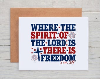 Patriotic Note Cards with Envelopes, 4th of July Card, Independence Day Card Pack, Card for Military, Card for Veteran, Patriotic Stationary