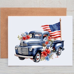 4th of July Card, Patriotic Note Cards with Envelopes, Independence Day Card Pack, Card for Military, Card for Veteran, Patriotic Stationary