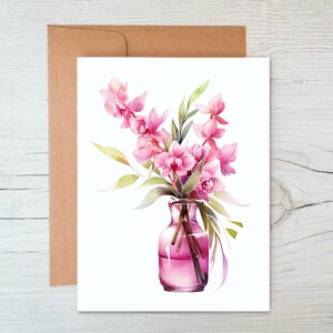 Orchid Note Cards with Envelopes, Orchid Stationery, Orchid Thank You Cards for Bridal Shower, Floral Card Pack, Orchid Gifts for Women