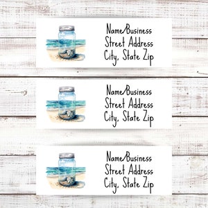 Beach Address Label, Personalized Return Address Labels for Envelope, Custom Mailing Label, Address Stickers, Summer Address Labels