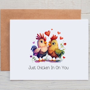 Funny Chicken Card, Thinking of You Cards with Envelopes, Just Because Card Pack, Pun Card for Friend, Checking In Card, Get Well Soon Cards