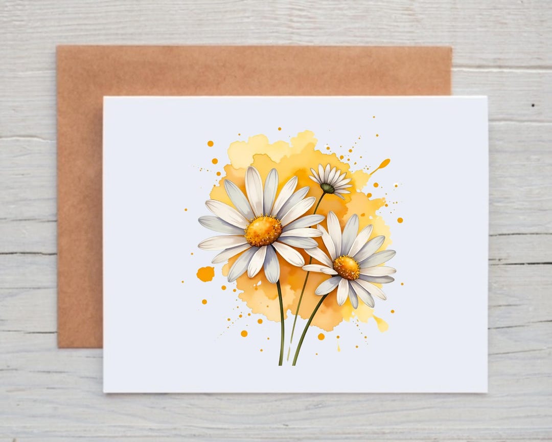 Daisy Note Cards With Envelopes, Floral Stationery for Women, Daisy ...