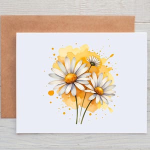 Daisy Note Cards with Envelopes, Floral Stationery for Women, Daisy Thank You Cards for Bridal Shower, Floral Card Pack, Daisy Gifts for Her