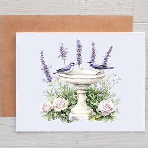 Bird Note Cards with Envelopes, Bird Stationery, Spring Garden Note Cards, All Occasion Greeting Cards, Blank Cards, Bird Gifts for Women
