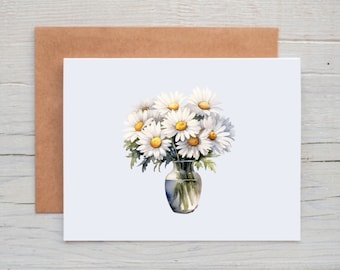 Daisy Note Cards with Envelopes, Floral Stationery for Women, Daisy Thank You Cards for Bridal Shower, Floral Card Pack, Daisy Gifts for Her