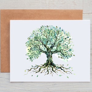 Tree of Life Cards, Watercolor Tree Note Cards with Envelopes, Tree of Life Gifts, Spiritual Gifts for Women, Spring Tree Stationery