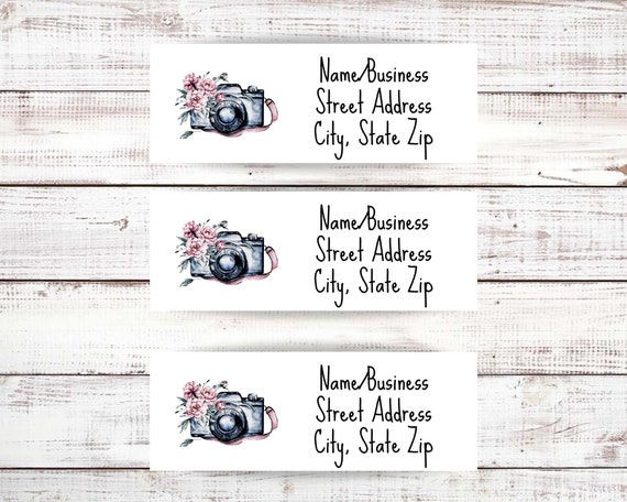 Camera Return Address Labels, Personalized Address Labels, Envelope Labels, Custom Address Labels, Return Label Sticker, Photographer Labels