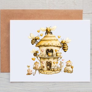 Bee Note Cards with Envelopes, Bee Card Pack, Bee Stationery, Bee Gifts for Women, All Occasion Greeting Cards, Blank Card, Spring Note Card