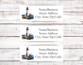 Lighthouse Address Label, Personalized Return Address Labels for Envelope, Custom Mailing Label, Address Stickers, Summer Address Labels