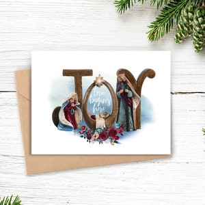 Religious Christmas Cards, Nativity Christmas Card, Holiday Card Set, Christmas Card Set with Envelopes, Blank Christmas Cards, Set of 12