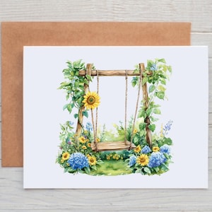 Sunflower Note Cards with Envelopes, Sunmer Garden Cards, Floral Note Cards, Sunflower Gift for Women, Summer Stationery