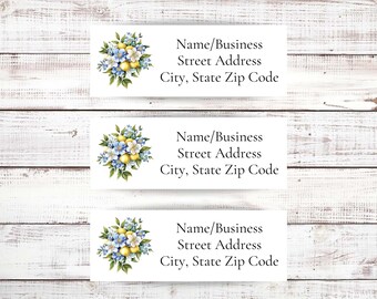 Floral Address Label, Personalized Return Address Labels for Envelope, Custom Mailing Labels, Address Stickers, Spring Address Labels