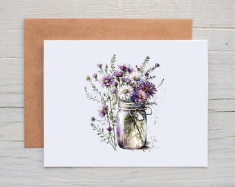Floral Note Cards for Women, Spring Stationery, Cards with Flowers, Botanical Cards Pack, Wildflower Card Set